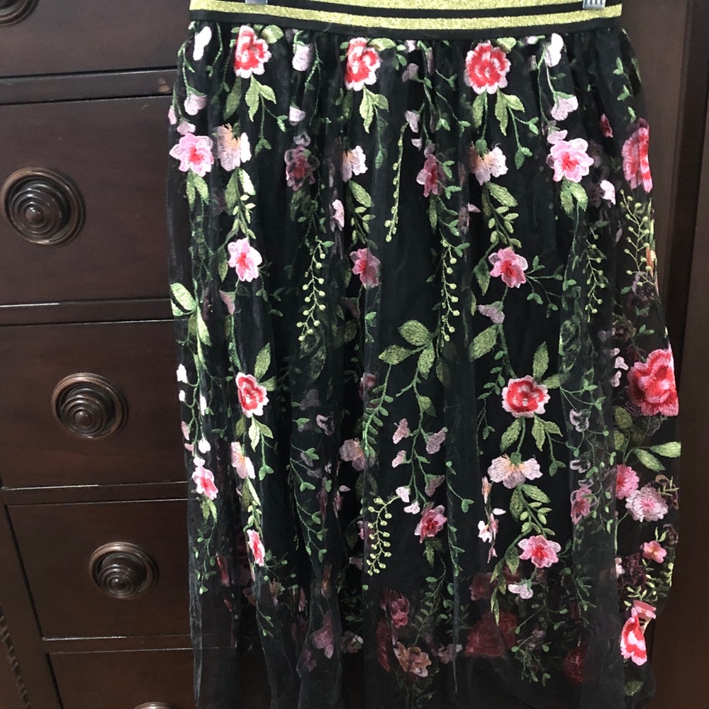 Aratta Rose Embroidered Skirt